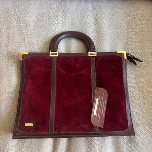 NWT Vintage Elegant Burgundy and Brown  Bag
